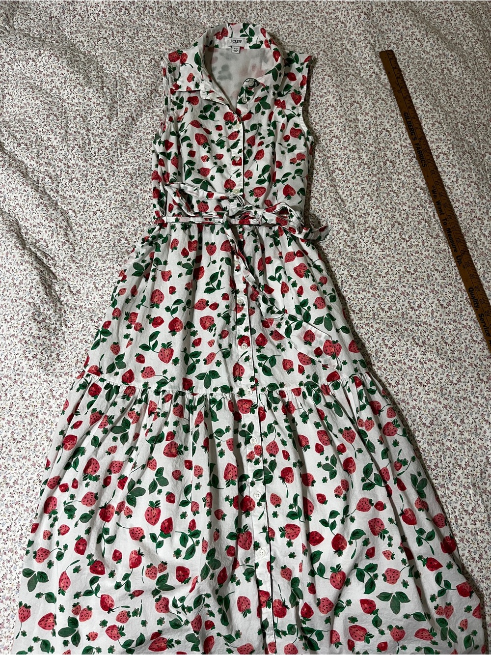 J. Crew Strawberry Print Sleeveless Maxi Dress - size 10